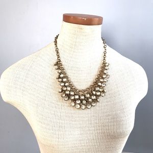 Francesca’s Gold and Rhinestone Bib Necklace